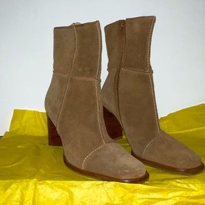 Taupe Suede Ankle Boots